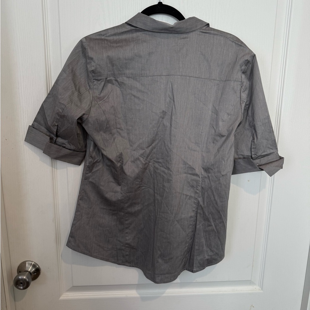 New York & Company Gray Button-Up Blouse - Picture 3 of 3
